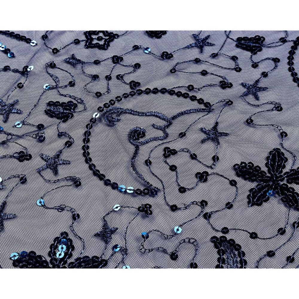 WOMEN'S 1920s Sequined Shawl Wraps - navyblue - Picture 8 of 8